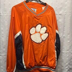 Orange and Navy Pullover with Paw Print